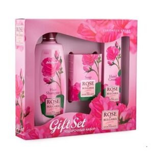 Dárková sada - šampon, mýdlo a krém na ruce z růžové vody Rose of Bulgaria
