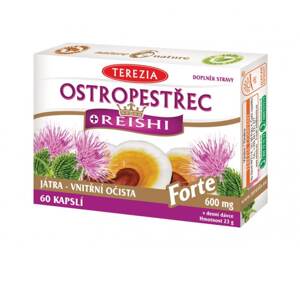 Ostropestřec + reishi  Forte 600mg TEREZIA 60 kapslí