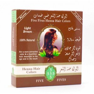 Five Fives Henna na vlasy světle hnědá, 100 g,