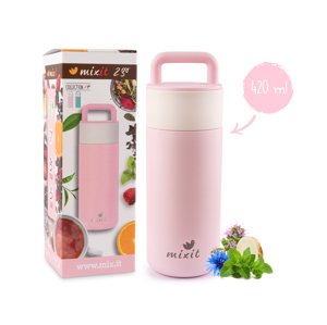 MIXIT Mixit 2go – Termoska s čajovým sítkem růžová 420 ml