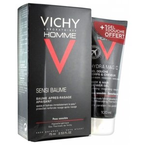 Vichy Homme Sensi Baume balzám po holení 75 ml + Vichy Homme HydraMag sprchový gel 100ml