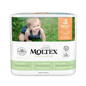 MOLTEX Pure&Nature Plenky 3 Midi (4-9 kg) 33 ks