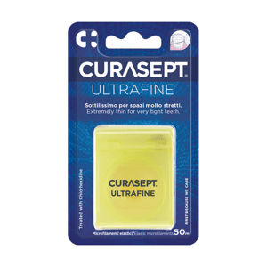 CURASEPT Ultra tenká nevoskovaná dentální nit s chlorhexidinem 50 m