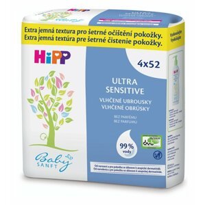 HiPP Babysanft Ultra sensitive Ubrousky vlhčené bez parfému (4x 52 ks)