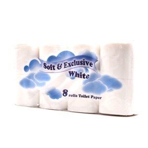 Toaletní papír Soft & Exclusive, 8 ks, 2 vrs., bílý