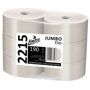 Linteo Toaletní papír JUMBO EKO 190, 1- vrstvý, recykl, 6 rolí, 130 m