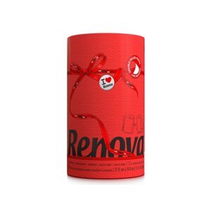 Papírové kuchyňské utěrky RENOVA, 1 role, 2 vrst., barevné Barva: Červená