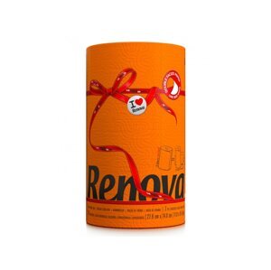Papírové kuchyňské utěrky RENOVA, 1 role, 2 vrst., barevné Barva: Oranžová