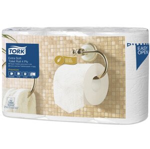 110405 Tork Premium toaletní papír - konvenční role, 4 vrstvy, 153 út., bílá, 1 x 6 rolí, T4