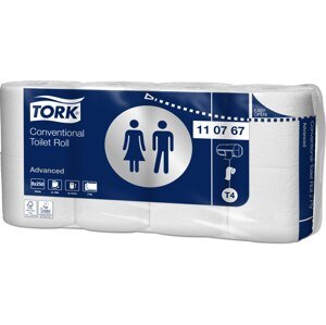 110767 Tork toaletní papír konvenční role, 2 vrstvy, bílá, 8 x 8 rolí, T4
