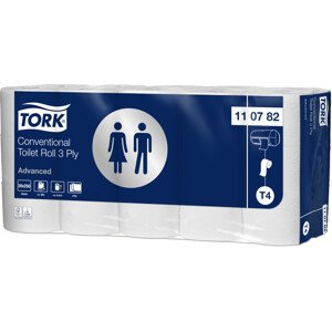 110782 Tork jemný 3-vrstvý toaletní papír konvenční role, 250 út., bílá, 1 x 30 rolí, T4
