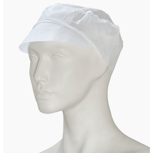 Čepice s kšiltem z netkané textilie, 100 ks Barva: Bílá