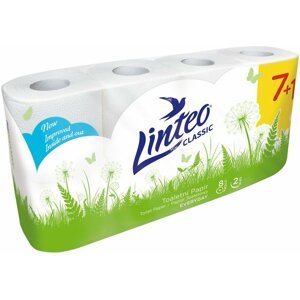 Toaletní papír Linteo Classic, 8 rolí, 2 vrs., bílý