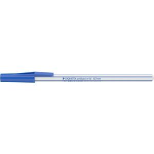Pero kuličkové jednorázové ICO Signetta, 0,7 mm, antibakteriální, modrá