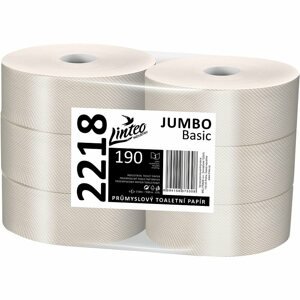 Linteo Toaletní papír JUMBO Basic 190, 6 rolí, 150 m, 1 vrs., recykl