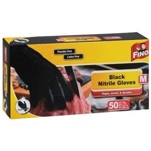 Rukavice nitrilové FINO, 50ks, černá, nepudrované Velikost: M