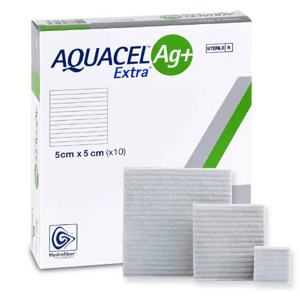 Convatec Aquacel Ag+ Extra krytí s technologií hydrofiber a se stříbrem, 5 ks Rozměr: 20x30 cm