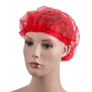 Jednorázové čepice z netkané textilie - Červená