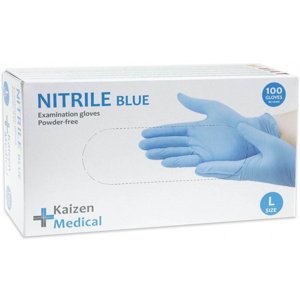 TOP GLOVE SDN Rukavice nitrilové Kaizen Medical Top Glove, 100 ks, modré, nepudrované Rozměr: L