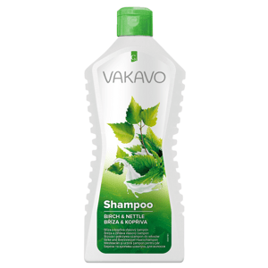VAKAVO Vlasový šampon bříza a kopřiva 550 ml